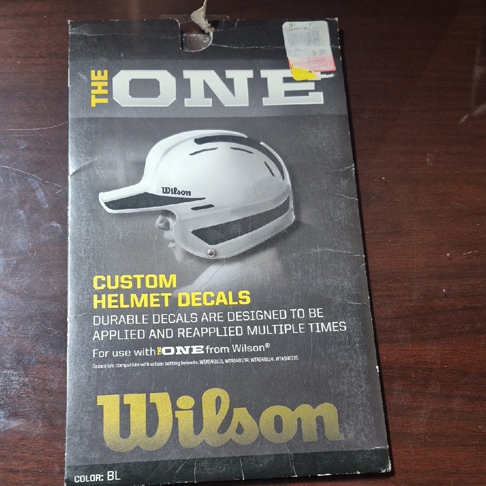 Wilson The One Custom Helmet Decals in Black Brand New